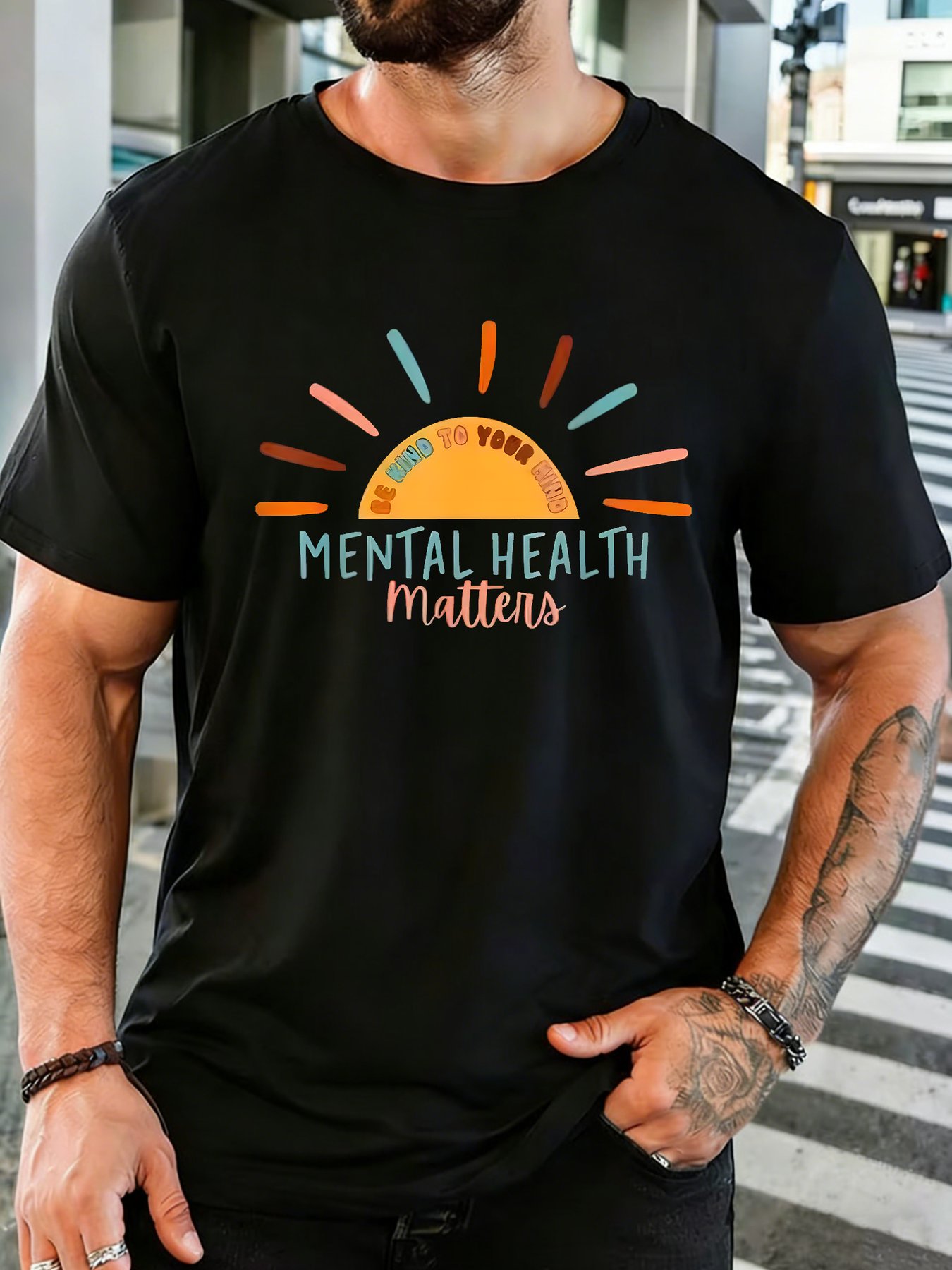 Health Wellness Trends - Men Cotton Crew Neck T Shirt