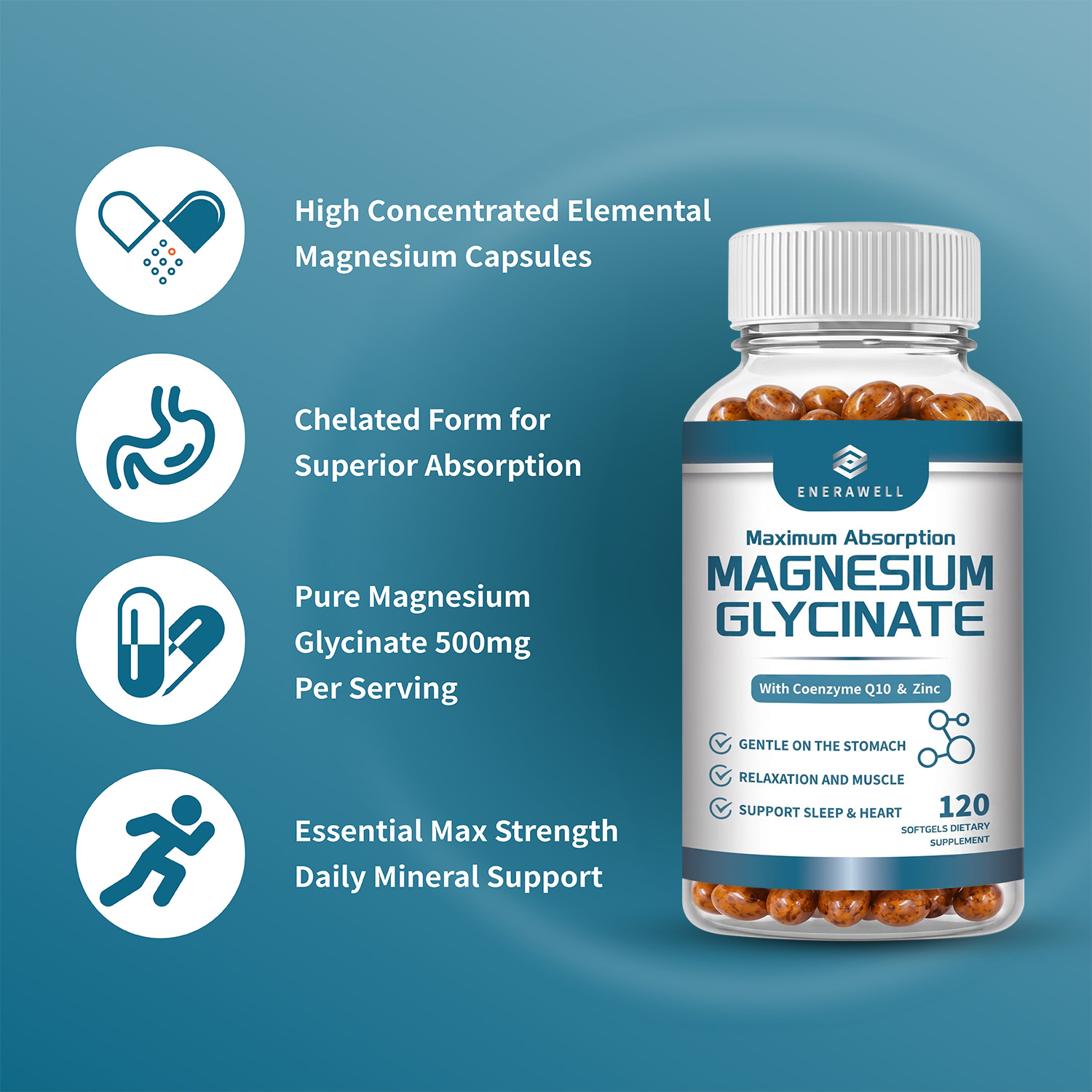 Magnesium Glycinate 500mg Nutr - Wellness Health Nutrition 评论和价格