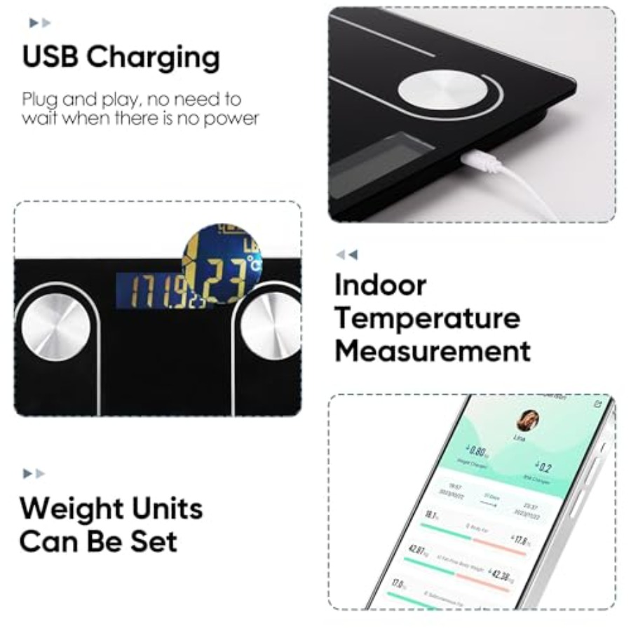 Smart Bluetooth Body Fat Scale - Digital Body Weight Scale 评论和价格